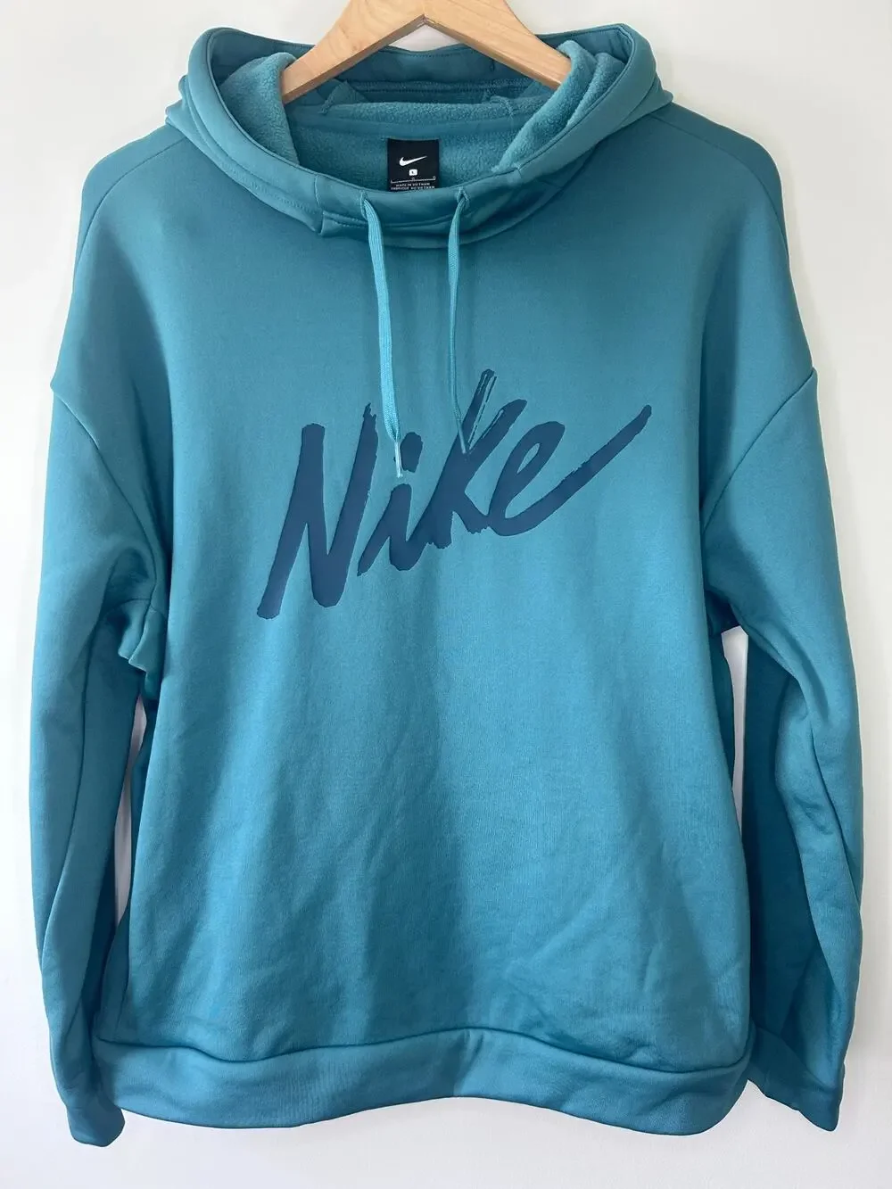 Nike Men's Performance Fleece Hoodie Teal Stretch Pullover Large